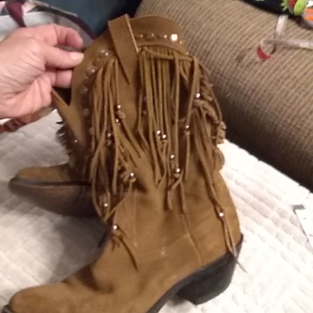 Vintage Durango leather fringe boots - Picture 2 of 10